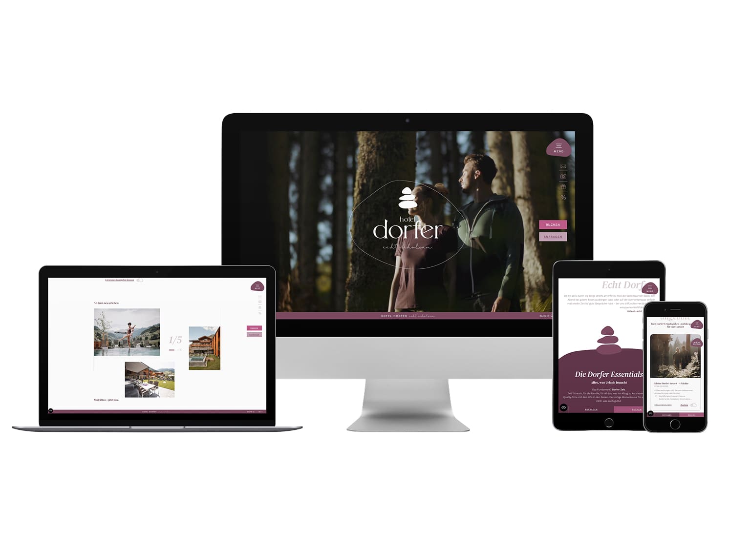 Mockup von Hotel Dorfer Website