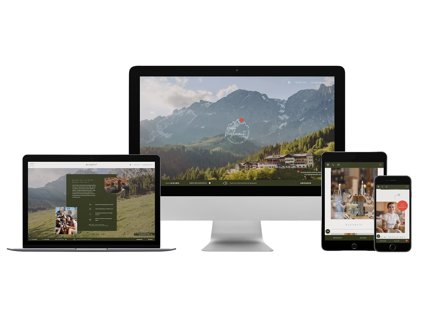 Mockup von meine Bergheimat Website Responsive